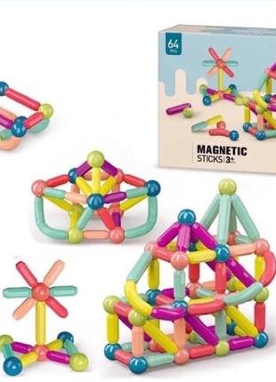 Магнітний конструктор magnetic sticks 64 дет