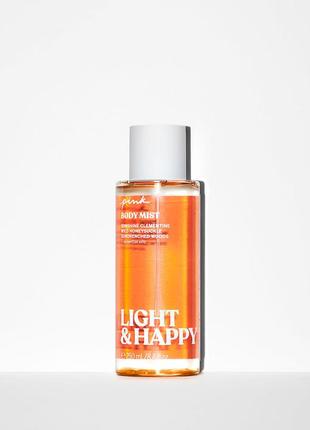 Ароматный мист для тела «light &amp; happy». pink. victoria’s secret. оригинал 🇺🇸