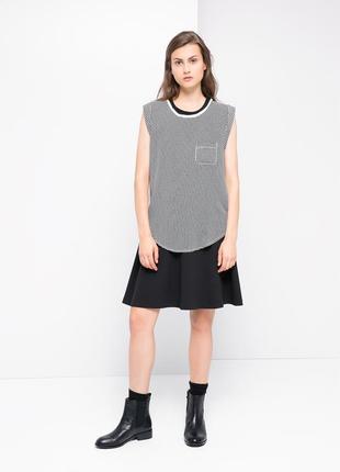 Стильная майка блуза mango s/m черно-белая в клетку3 фото
