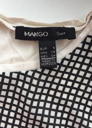 Стильная майка блуза mango s/m черно-белая в клетку6 фото