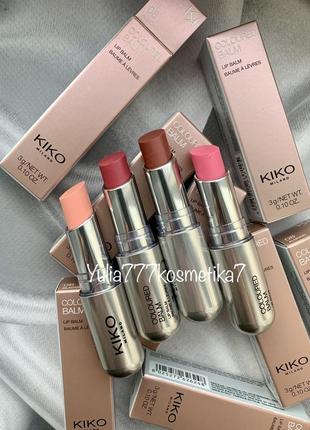 Цветной питательный бальзам для губ kiko milano coloured balm1 фото