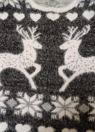 Новогодний свитер мохер зимний олени2 фото