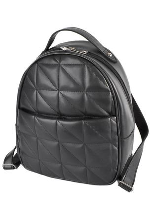 Нежный модный вместительный рюкзак женский стеганный качественный бежевый тауп из кожзаменителя с подкладкой9 фото