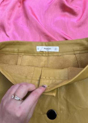 Кожаная юбка mango манго мини юбка3 фото