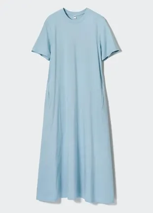 Плаття uniqlo блакитне/сукня в спортивному стилі/ сукня вільного фасону/ сукня-футболка