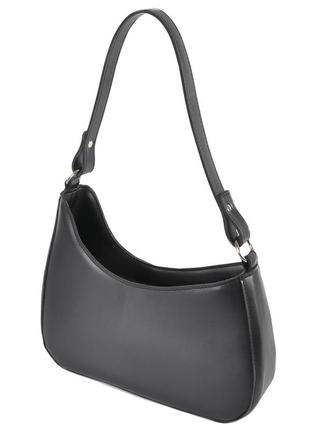 Стильная модная элегантная сумка женская маленькая черная с плечевым ремнем в комплекте3 фото