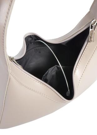 Элегантная качественная каркасная сумка женская маленькая цвет бежевый тауп сумочка достаточно вместительная4 фото