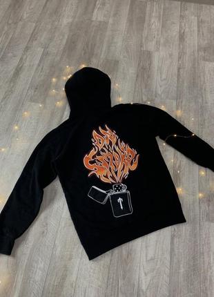 Trapstar on smoke 2.1 hoodie - black/orange