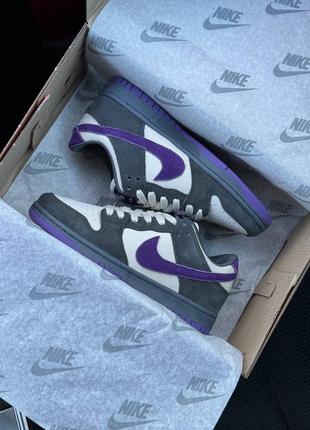 Женские кроссовки nike sb dunk low x otomo katsuhiro grey purple6 фото