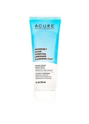 Acure incredibly clear charcoal lemonade cleansing clay