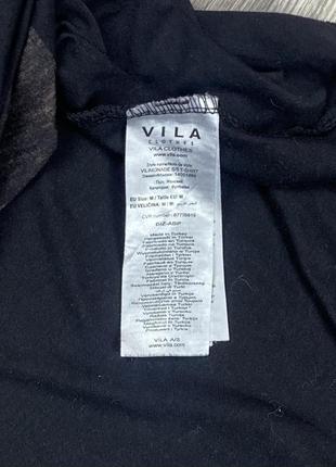 Vila clothes футболка м размер чёрная с принтом оригинал4 фото