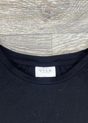Vila clothes футболка м размер чёрная с принтом оригинал3 фото