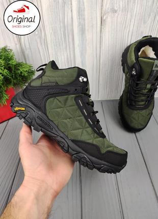 Мужские зимние кроссовки merrell moab 3 mid green black