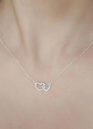 Серебряная подвеска с сердечками 925 серебро