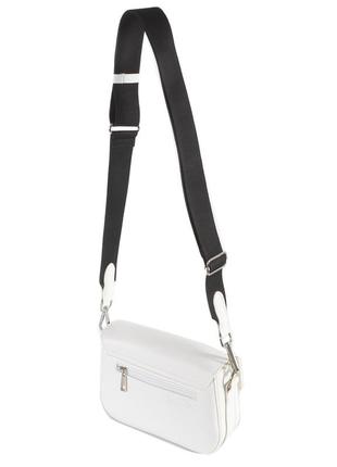 Стильний каркасний клатч якісний маленька жіноча сумка крос боді колір білий2 фото