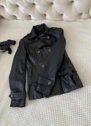 Куртка кожаная черная дубленка шуба stradivarius2 фото