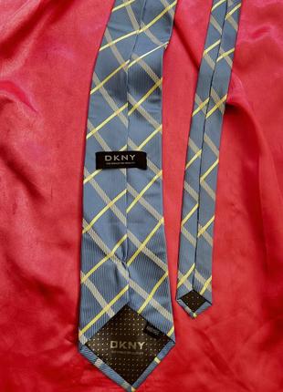Краватка галстук dkny в клітинку шовкова шовк3 фото