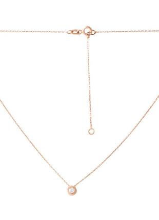 Ніжне лаконічне золоте кольє з підвіскою ланцюжок з кулоном із золота з фіанітами розмір 35-40 см