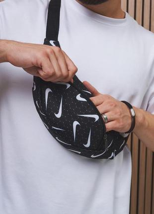 Поясная сумка бананка nike maxim black white