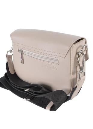 Стильний каркасний клатч якісний маленька жіноча сумка крос боді колір бежевий тауп5 фото