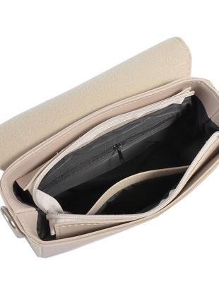 Стильний каркасний клатч якісний маленька жіноча сумка крос боді колір бежевий тауп6 фото