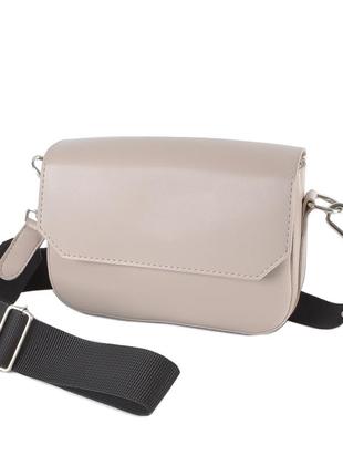 Стильний каркасний клатч якісний маленька жіноча сумка крос боді колір бежевий тауп4 фото