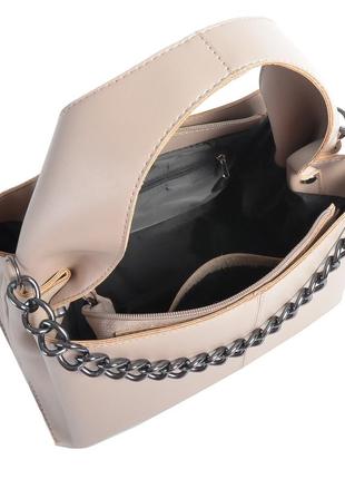 Стильная модная маленькая женская сумочка крос боди белая каркасная с цепочкой из качественного кожзаменителя6 фото