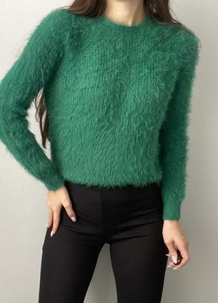 Красивый свитер травка. теплый зеленый свитер2 фото