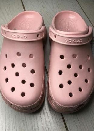 Крокс класік платформа бае пудра crocs classic bae clog powder3 фото