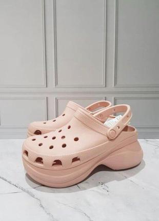 Крокс класік платформа бае пудра crocs classic bae clog powder5 фото