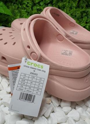 Крокс класік платформа бае пудра crocs classic bae clog powder9 фото