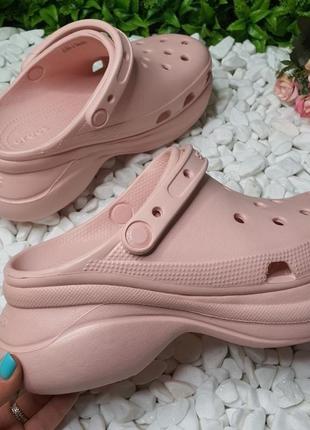 Крокс класік платформа бае пудра crocs classic bae clog powder7 фото