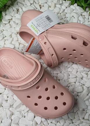 Крокс класік платформа бае пудра crocs classic bae clog powder10 фото