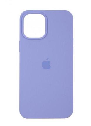 Силиконовый чехол c закрытым низом apple iphone silicone case  для iphone 12/12 pro лавандовый