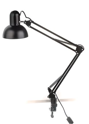 Лампа на струбцине настольная лампа для макияжа, маникюра, учёбы lu-074-1800 черная tm lumano