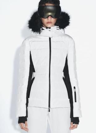 Куртка пуффер пуфер зара zara пуховик ski collection windproof and waterproof recco® technology