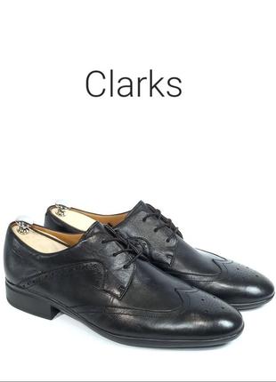 Шкіряні чоловічі туфлі броги clarks оригінал