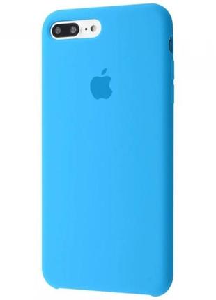 Силиконовый чехол apple silicone case  для iphone 7 plus / 8 plus голубой с открытым низом1 фото