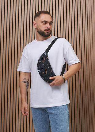 Поясная сумка бананка nike black white orange2 фото