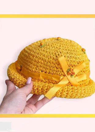 Шляпа с цветами желтая 47-50 см1 фото
