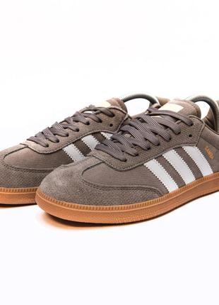 Мужские сникерсы adidas samba og shoes brown.2 фото