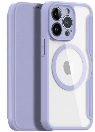 Чохол-книжка dux ducis skin x pro with magsafe для apple iphone 14 pro (6.1") tpu+pc, magsafe, purple