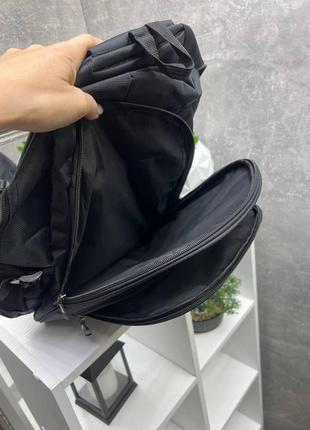 Большой спортивный городской рюкзак со светоотражателем черный6 фото