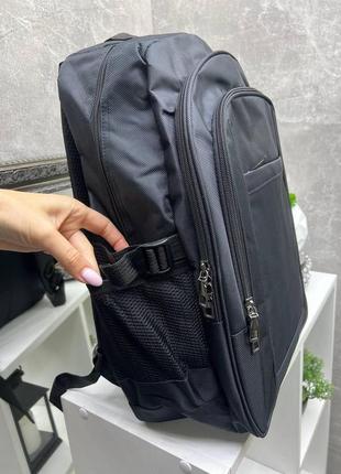 Большой спортивный городской рюкзак со светоотражателем черный3 фото