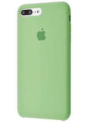 Силиконовый чехол apple silicone case  для iphone 7 plus / 8 plus зеленый с открытым низом