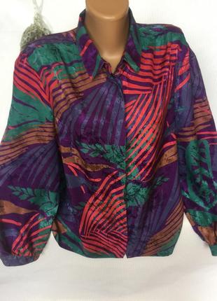 Шикарная яркая рубашка шёлк 100%