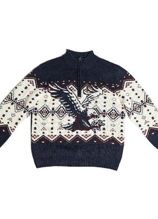 Винтажный свитер с орлом atlas for men. зимний свитер