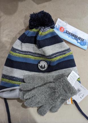 Набір шапка та рукавички для хлопчика1 фото