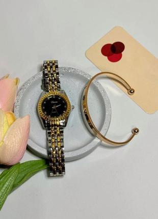 Часы женские наручные кварцевые цвет  серебристый с золотистыми вкраплениями в подарочной шкатулке в наборе9 фото