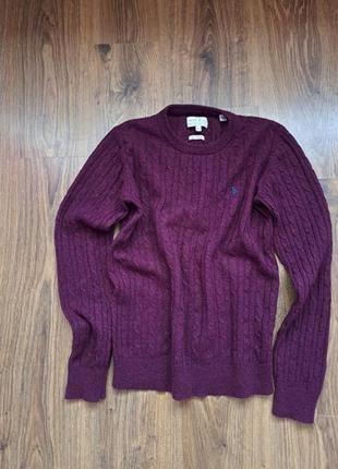 Теплый свитер jack wills вишевого цвета, шерсть, размер m-l.3 фото